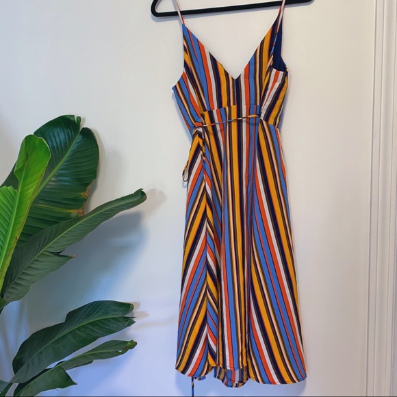 ❌ SOLD ELSEWHERE Strappy striped wrap dress - Picture 3 of 4